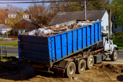 recycling container trash dumpsters being full with garbage