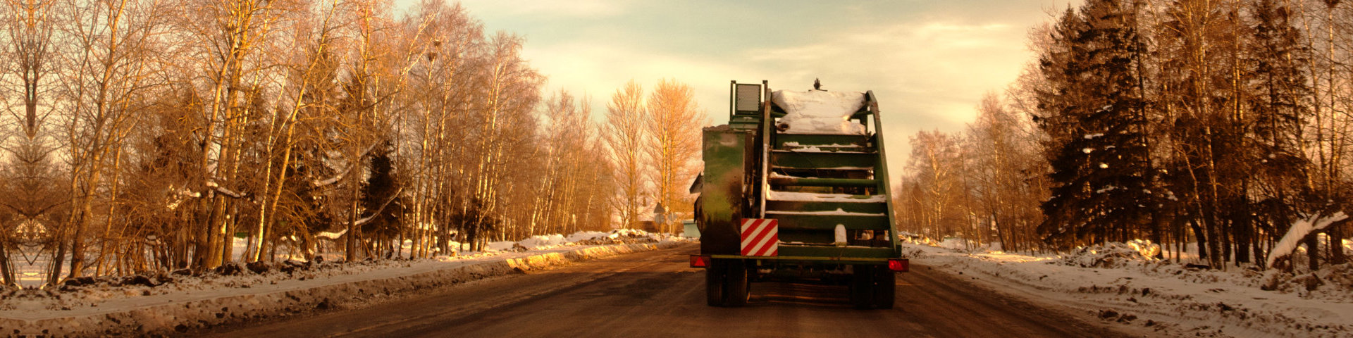 a garbage truck on the road