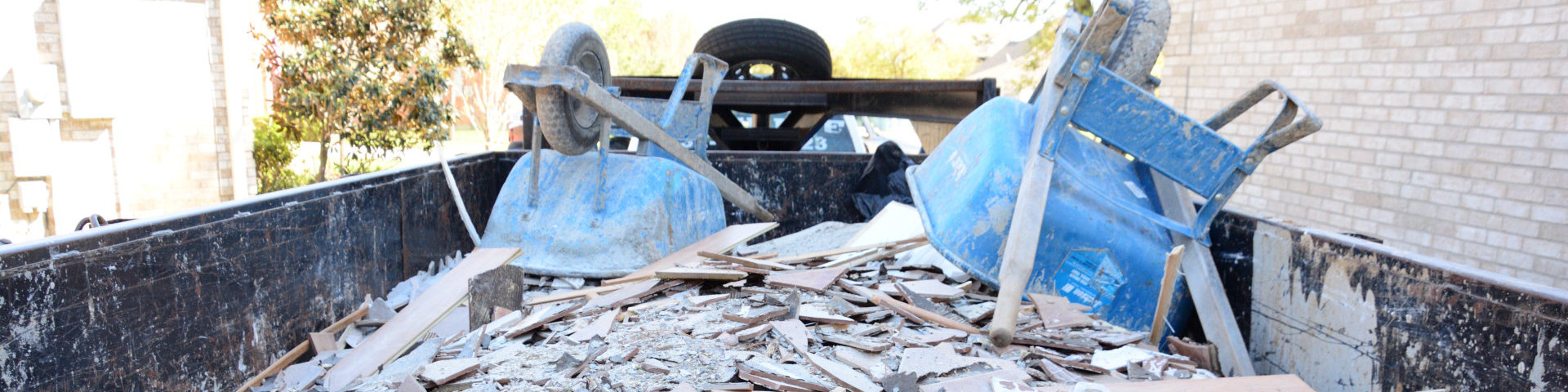 Construction debris pile